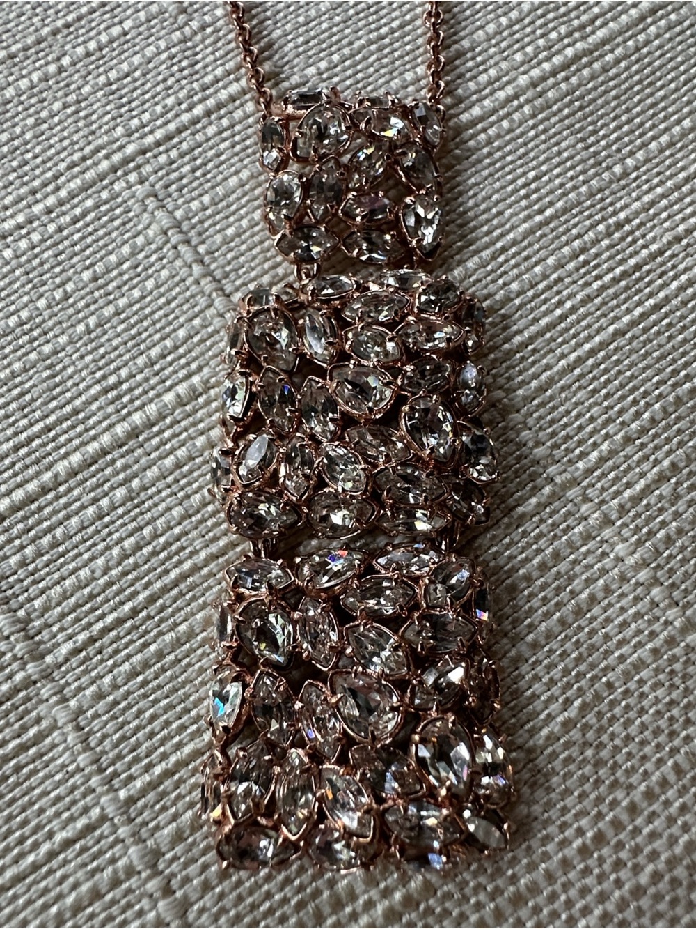 Alexis Bittar Crystal Encrusted 3-Stacked Squares Pendant Necklace